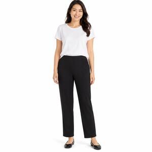 Eileen Fisher Pants Womens Large Black Stretch Jersey Pull-On Work Minimalist